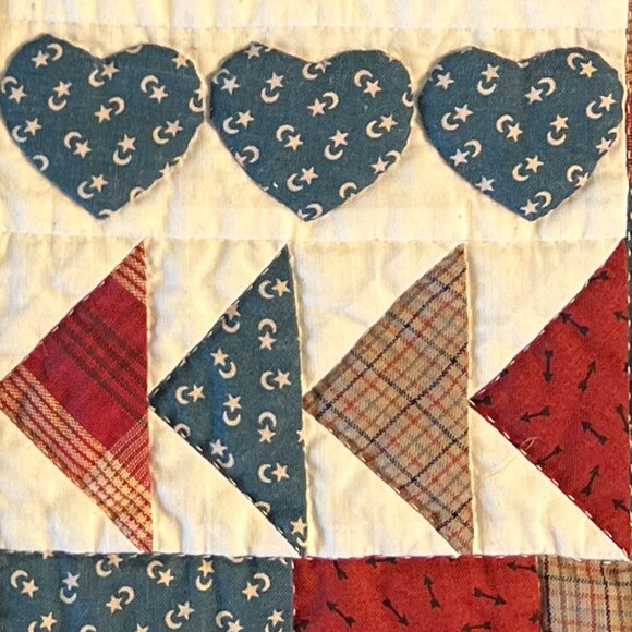 Handmade Folk Art CHICKEN Patchwork Appliqué Quilt Square Placemat Wall Hanging - Picture 8 of 12